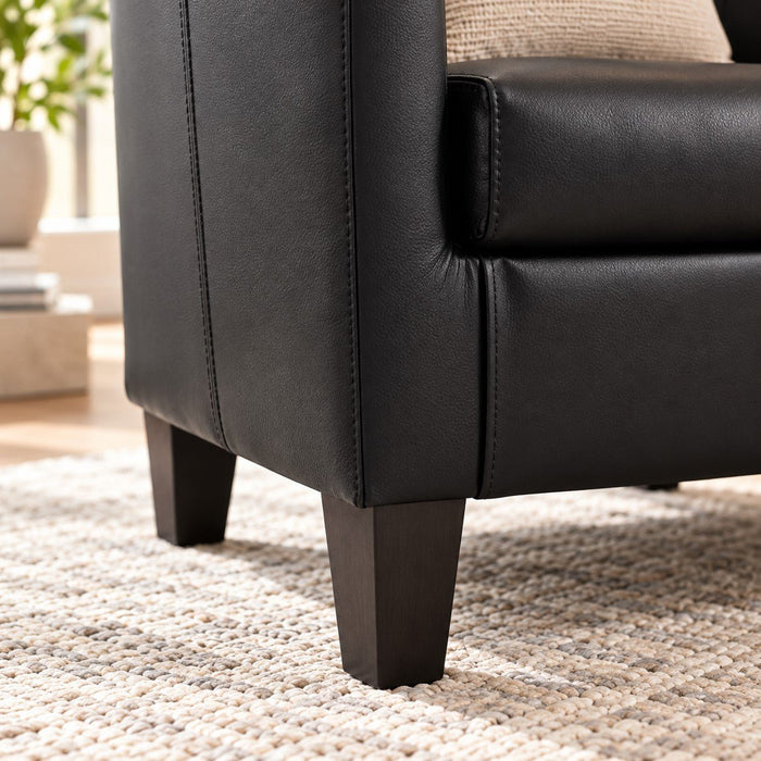Canberra Accent Tub Chair, Black Faux Leather
