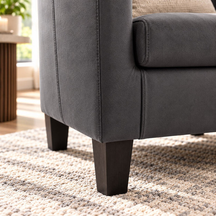 Canberra Accent Tub Chair, Dark Grey Velvet