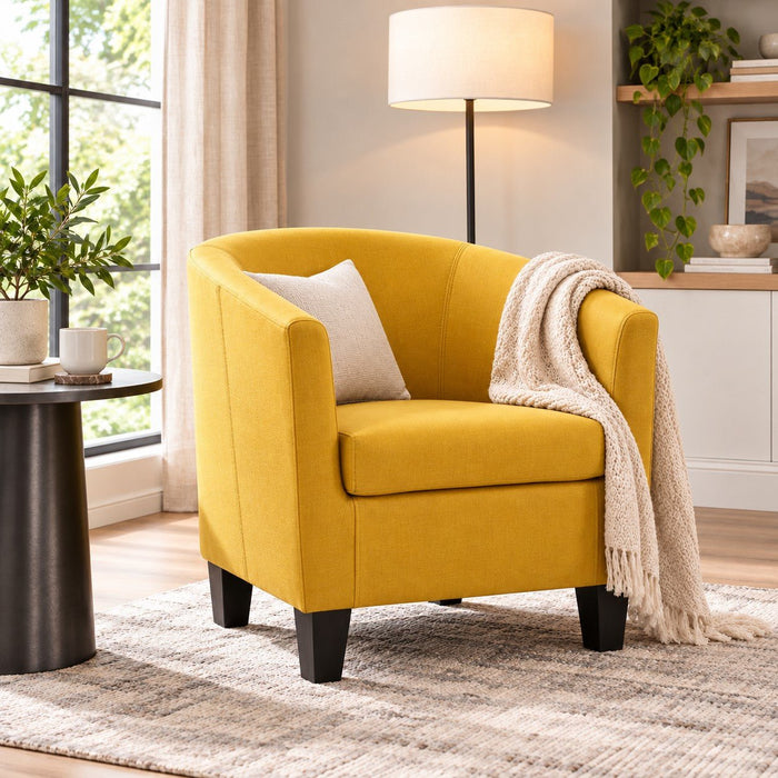 Canberra Accent Tub Chair, Mustard fabric