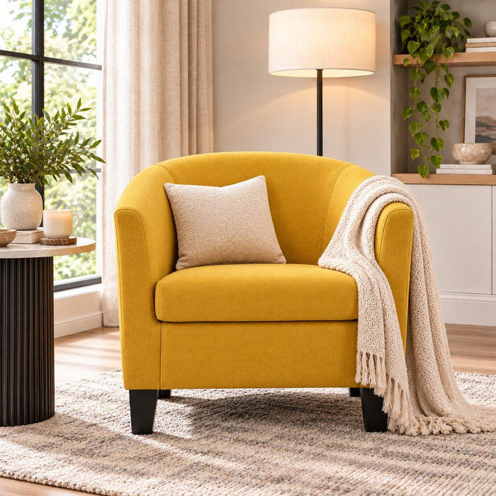 Canberra Accent Tub Chair, Mustard fabric