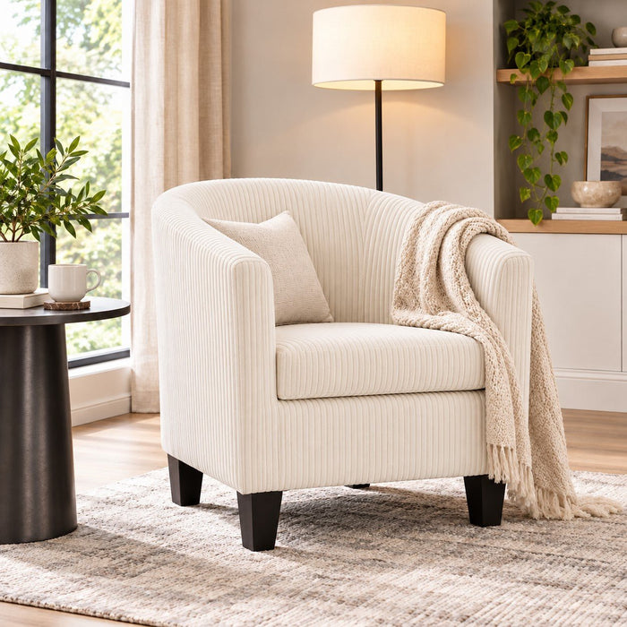 Canberra Accent Tub Chair, Beige Cord