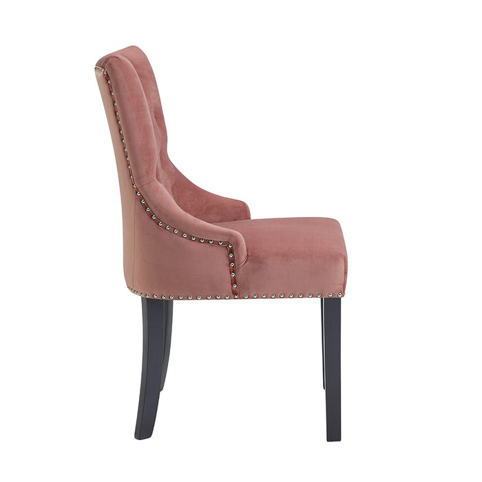 Sydney Dining Chair in Velvet Fabric, Smokey Rose