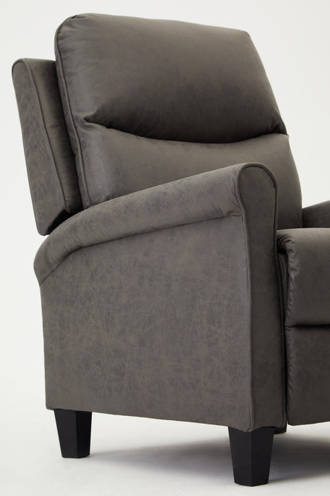 Evan High Back Recliner Armchair Grey Air Leather Sofa
