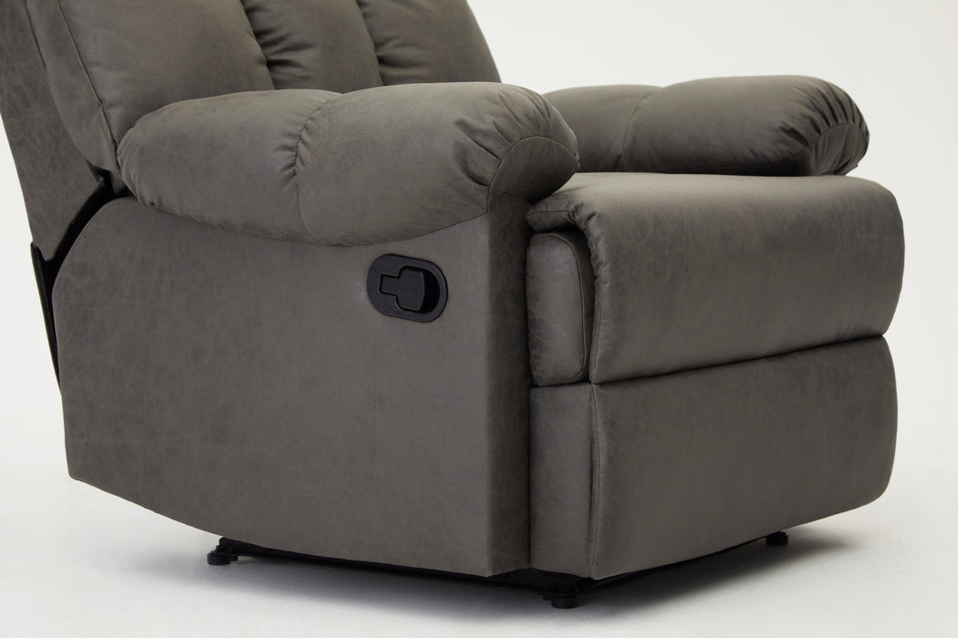 Blake Recliner Armchair Grey Air Leather High Back Padded Sofa