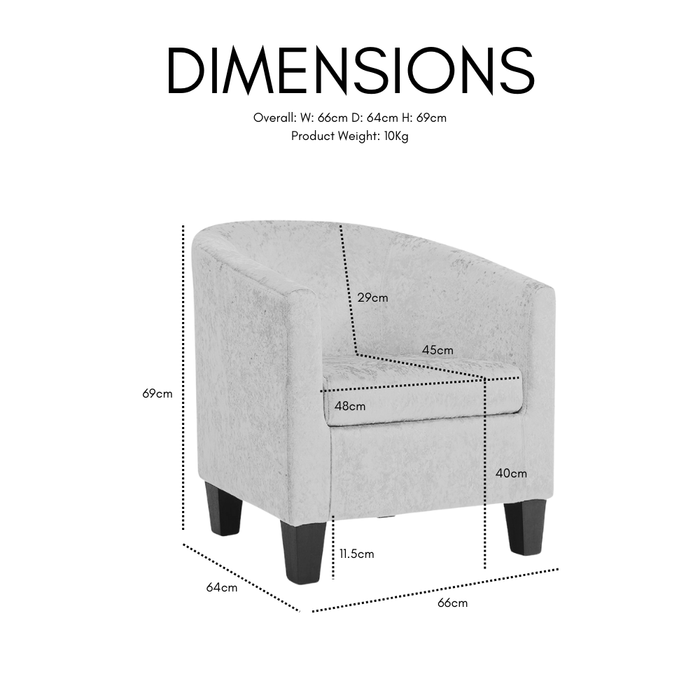 Canberra Accent Tub Chair, Black PU Leather