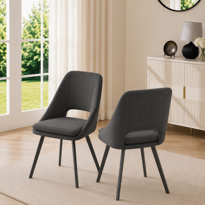 Bilbao Dining Chair Set of 2, Grey Velvet