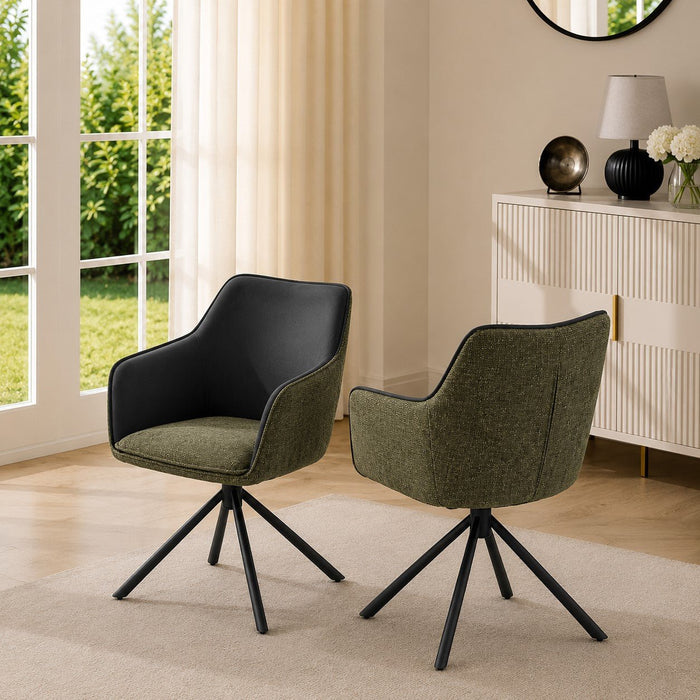 Porto Fabric Swivel Office Chair, Green/Grey