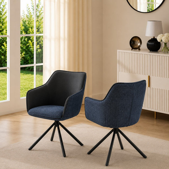 Porto Fabric Swivel Office Chair, Blue/Grey