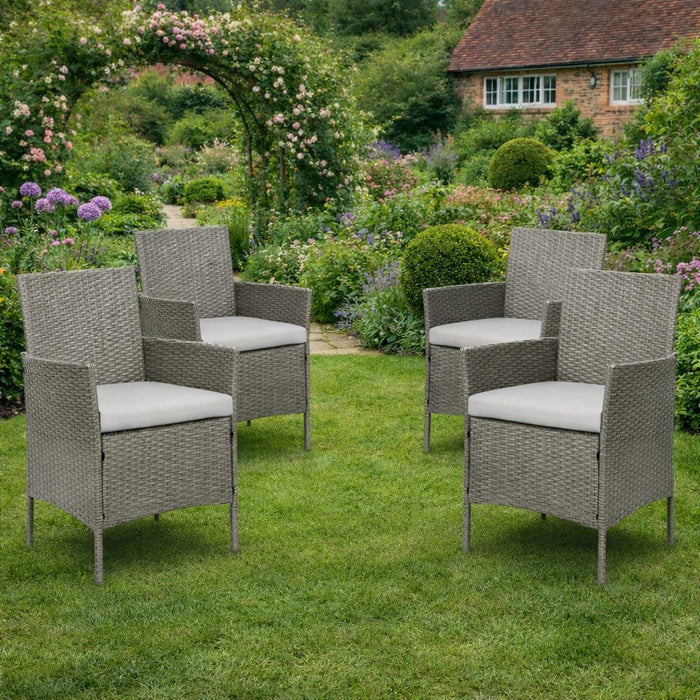 Newport Garden Chairs, Set of 4 Chairs, Grey