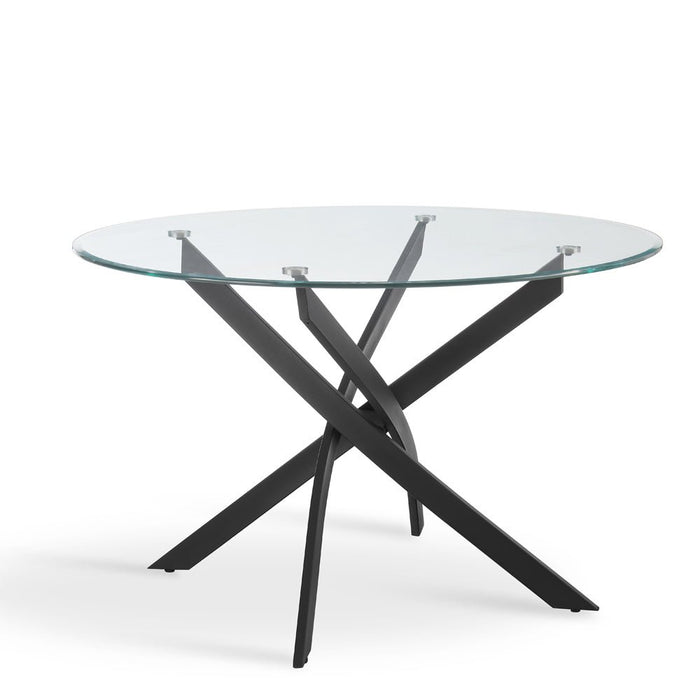 Livorno 6 Seater Round Glass Dining Table & Chairs