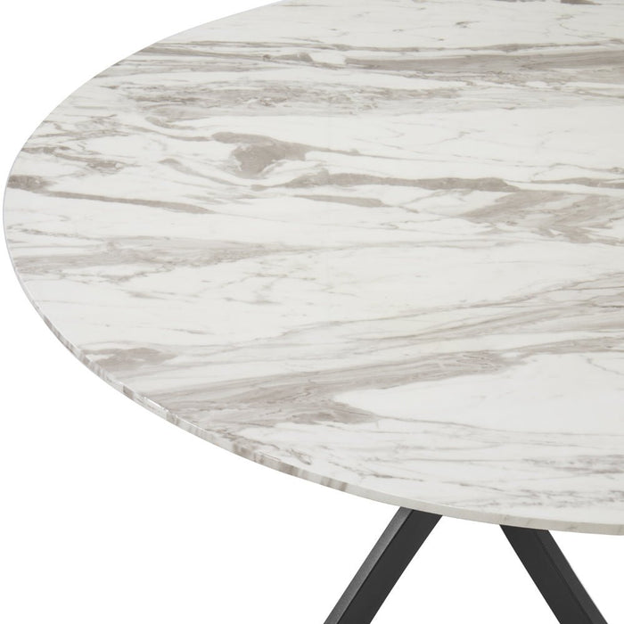 Modena 4 Seater Round Marble Effect Dining Table & Chairs