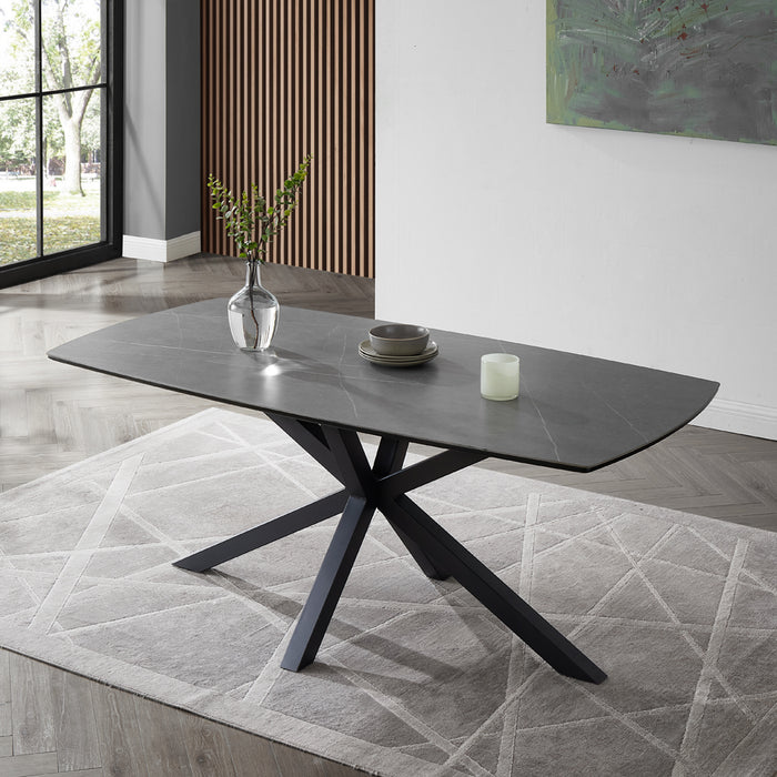 Verona Grey Ceramic Dining Table, 6-8 Seater