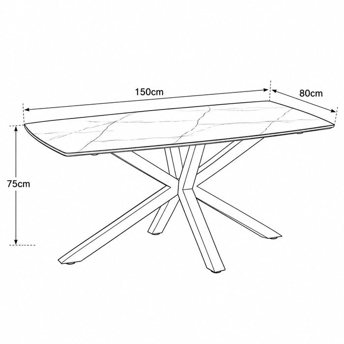 Verona 4 Seater Ceramic Sintered Stone Dining Table & Chairs