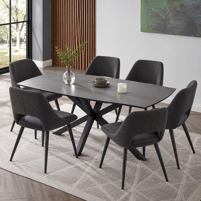 Verona 6 Seater Ceramic Sintered Stone Dining Table & Chairs