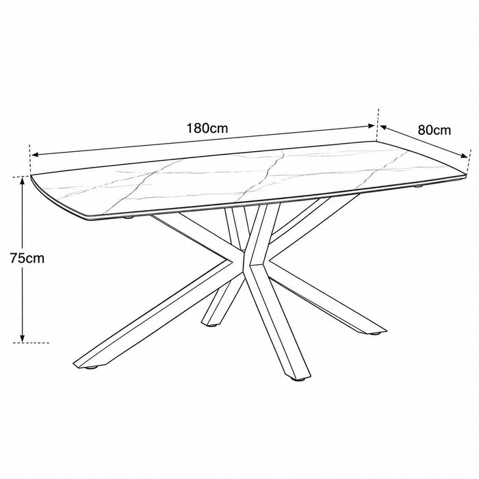 Verona 6 Seater Ceramic Sintered Stone Dining Table & Chairs
