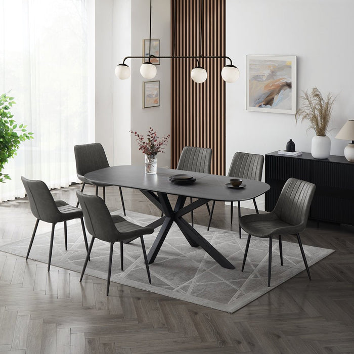 Verona 6-8 Seater Extending Ceramic Sintered Stone Dining Table & Chairs