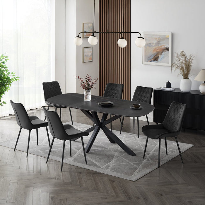 Verona 6-8 Seater Extending Ceramic Sintered Stone Dining Table & Chairs