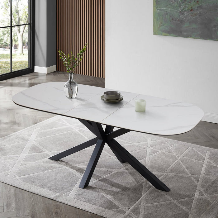 Verona 6-8 Seater Extending Ceramic Sintered Stone Dining Table & Chairs