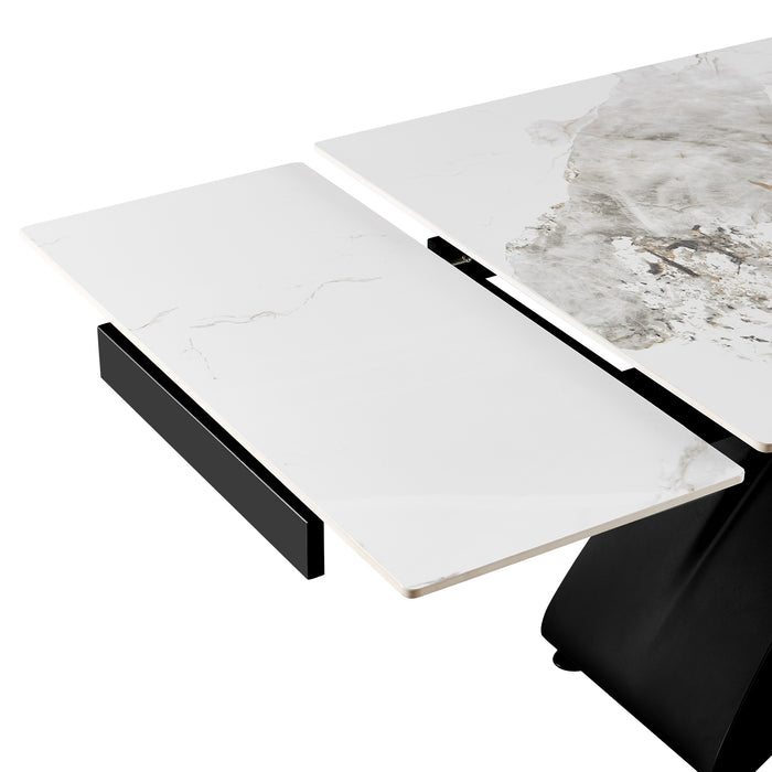 Bergamo Extending 180-260cm Ceramic Dining Table, White