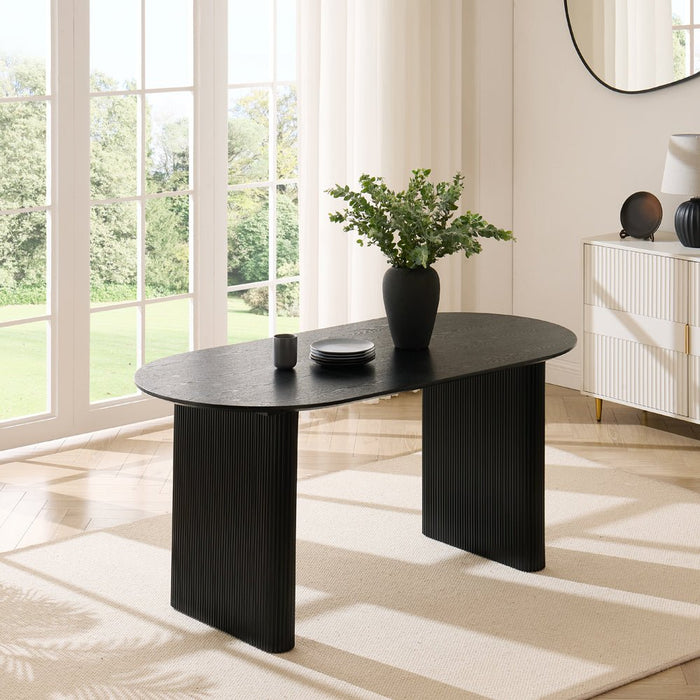 Tokyo 4 Seater Oval Wooden Dining Table & Chairs