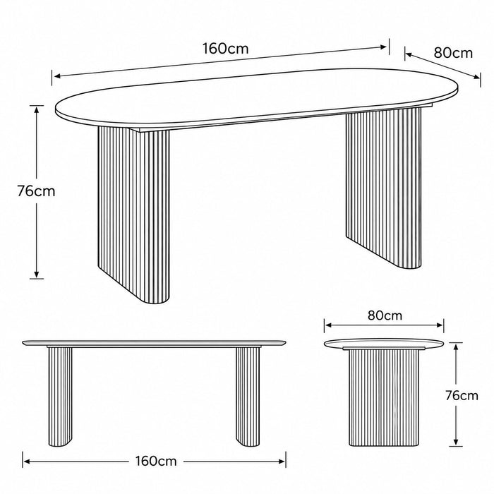 Tokyo 4 Seater Oval Wooden Dining Table & Chairs