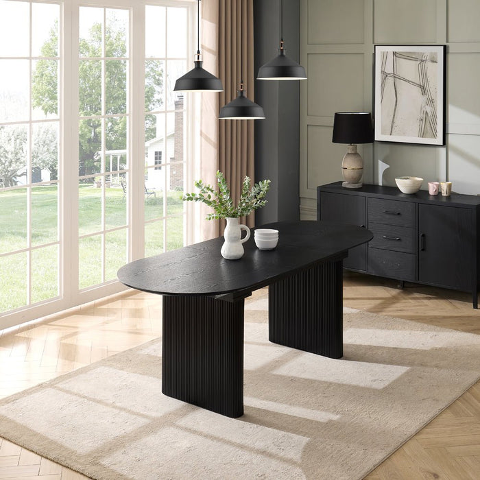 Tokyo 6-8 Seater Extending Oval Wooden Dining Table & Chairs