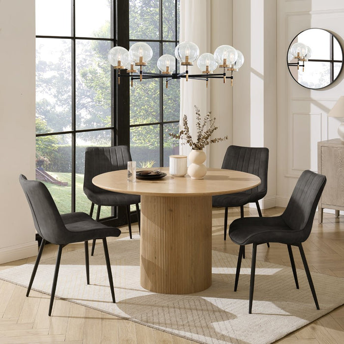 Tokyo Japandi Round Wooden Table Dining Set with Dining Chairs