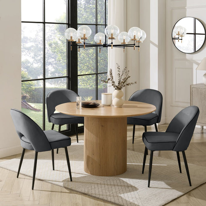 Tokyo Japandi Round Wooden Table Dining Set with Dining Chairs