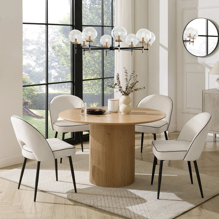 Tokyo Japandi Round Wooden Table Dining Set with Dining Chairs