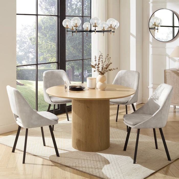 Tokyo Japandi Round Wooden Table Dining Set with Dining Chairs