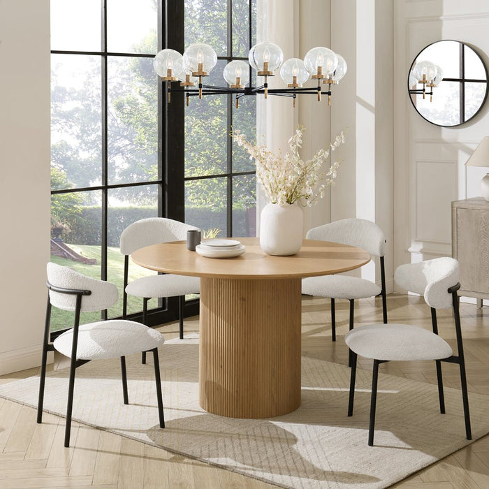 Tokyo Japandi Round Wooden Table Dining Set with Dining Chairs
