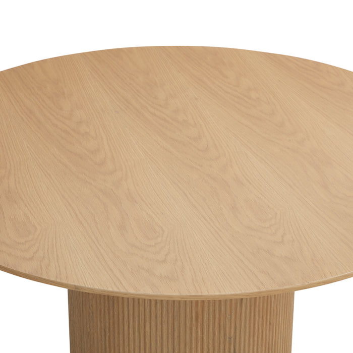 Tokyo Natural Round Dining Table & 6 Girona Chairs, Cream Velvet Chair