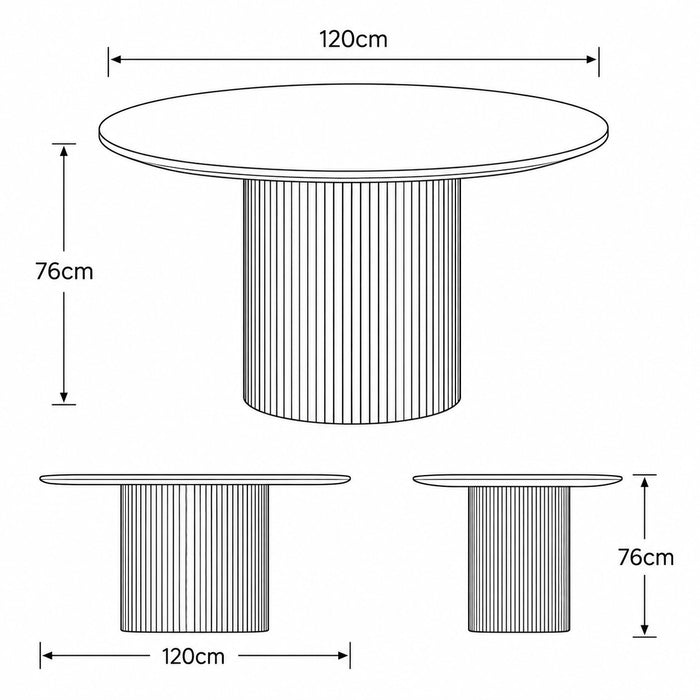Tokyo 4 Seater Round Wooden Dining Table & Chairs