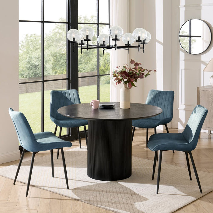 Tokyo Japandi Round Wooden Table Dining Set with Dining Chairs
