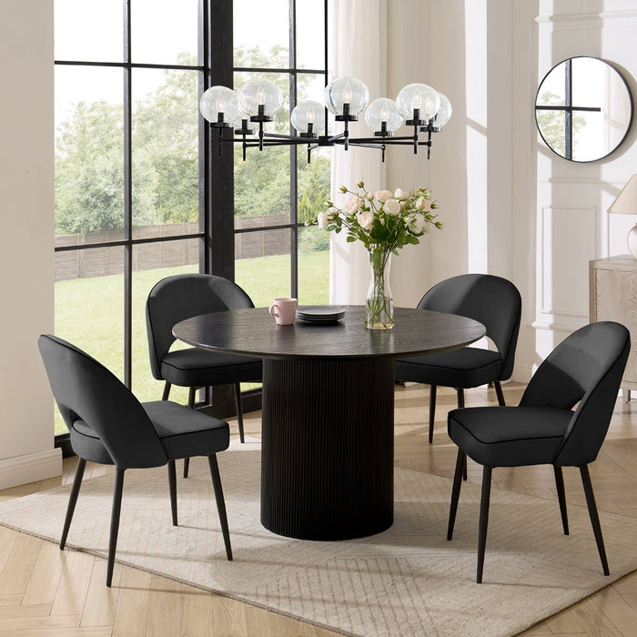 Tokyo Japandi Round Wooden Table Dining Set with Dining Chairs