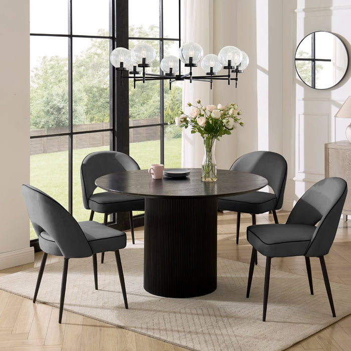 Tokyo Japandi Round Wooden Table Dining Set with Dining Chairs