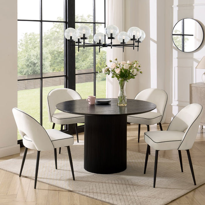 Tokyo Japandi Round Wooden Table Dining Set with Dining Chairs