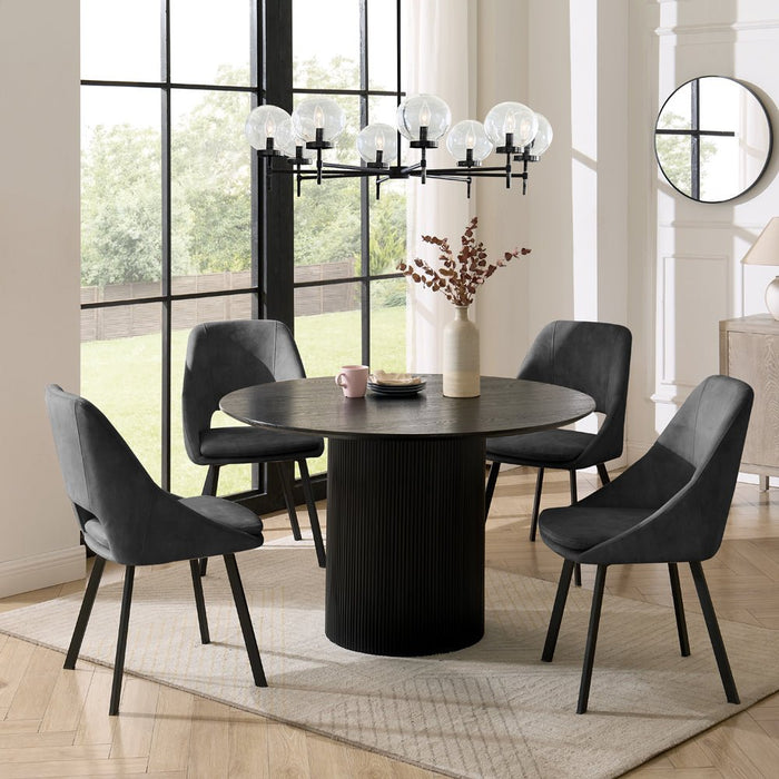 Tokyo Japandi Round Wooden Table Dining Set with Dining Chairs