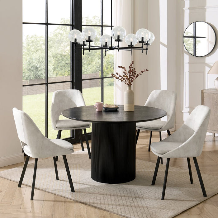 Tokyo Japandi Round Wooden Table Dining Set with Dining Chairs