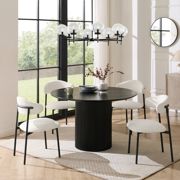 Tokyo Japandi Round Wooden Table Dining Set with Dining Chairs