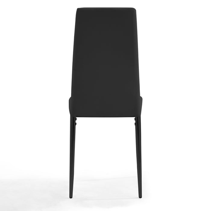 Sierra Faux Leather Dining Chair Set of 4, Black with Black Legs