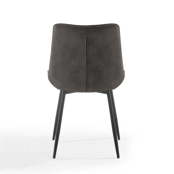 Girona Dining Chair Set of 2, Grey Velvet