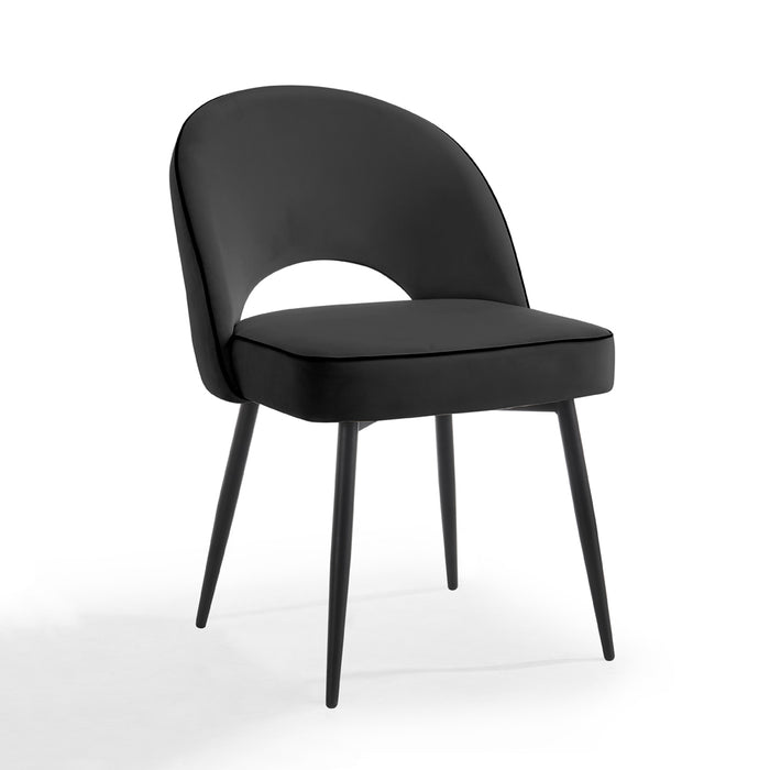 Tiago Velvet Dining Chair Set of 2, Black