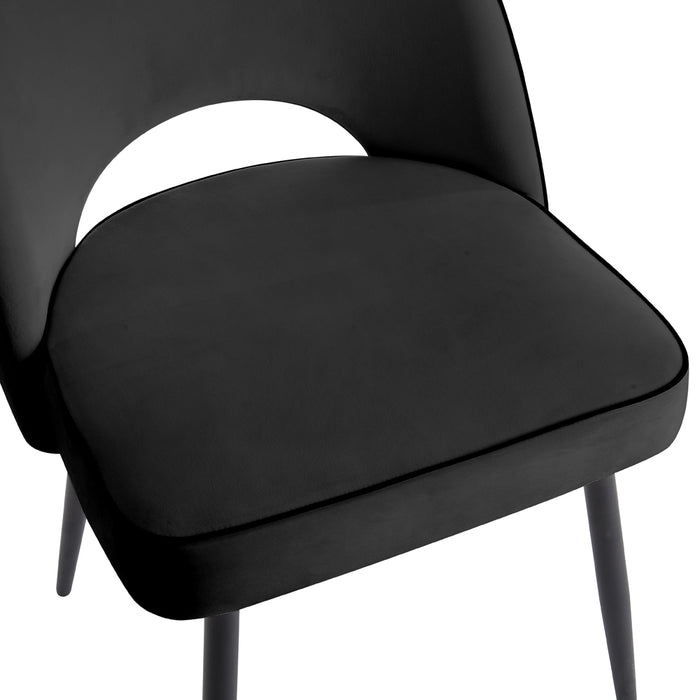 Tiago Velvet Dining Chair Set of 2, Black