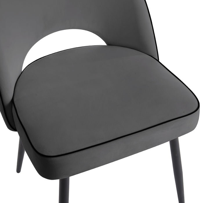 Tiago Velvet Dining Chair Set of 2, Grey