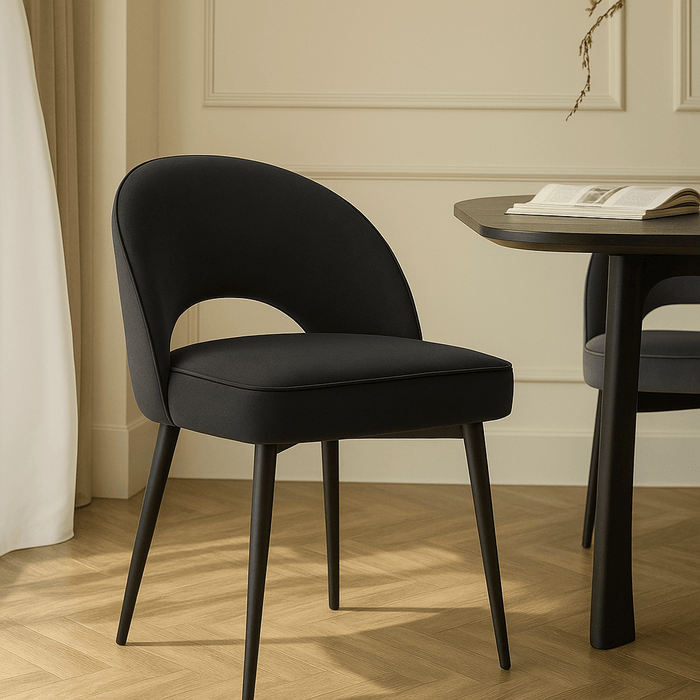 Tiago Velvet Dining Chair Set of 2, Black