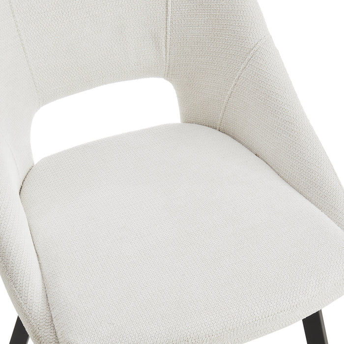 Bilbao Dining Chair Set of 2, Ivory Fabric