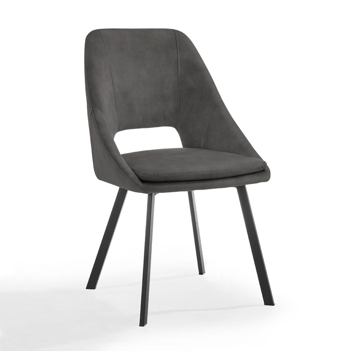 Bilbao Dining Chair Set of 2, Grey Velvet