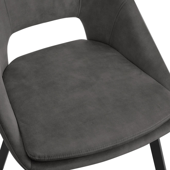 Bilbao Dining Chair Set of 2, Grey Velvet