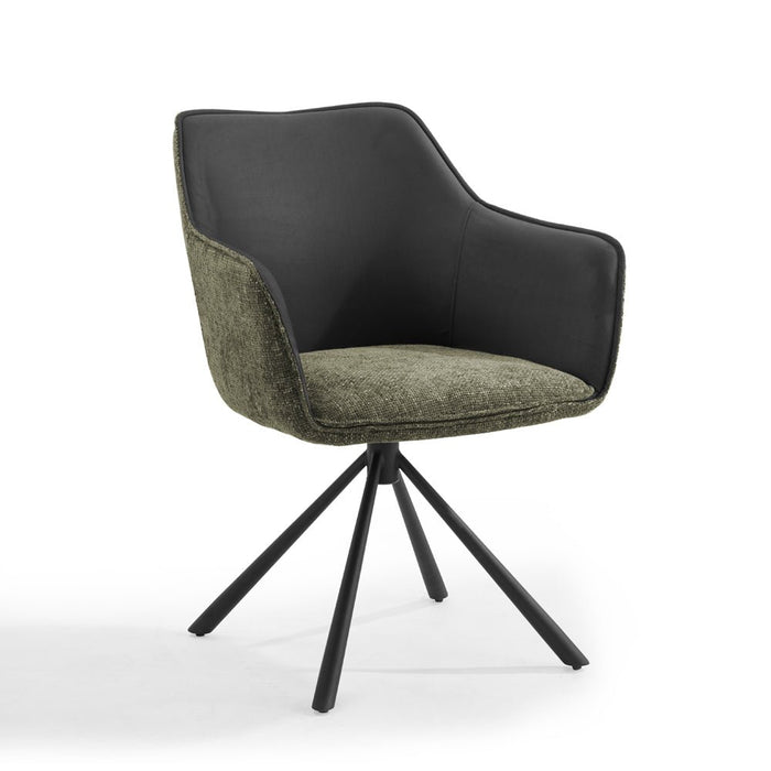 Porto Fabric Swivel Office Chair, Green/Grey